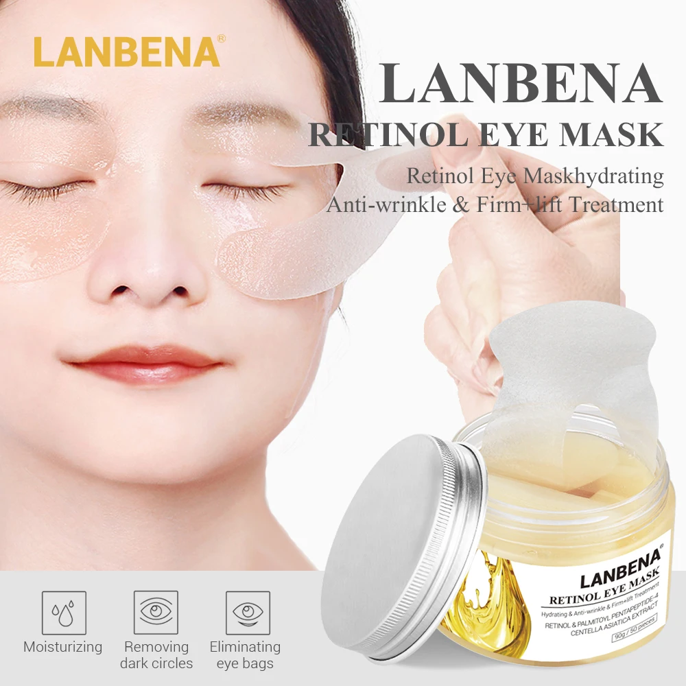 LANBENA Retinol Eye патч для кожи вокруг глаз увлажняющий Темный Круг Remover против морщин уменьшить тонкие линии увлажняющий уход за кожей 50 шт