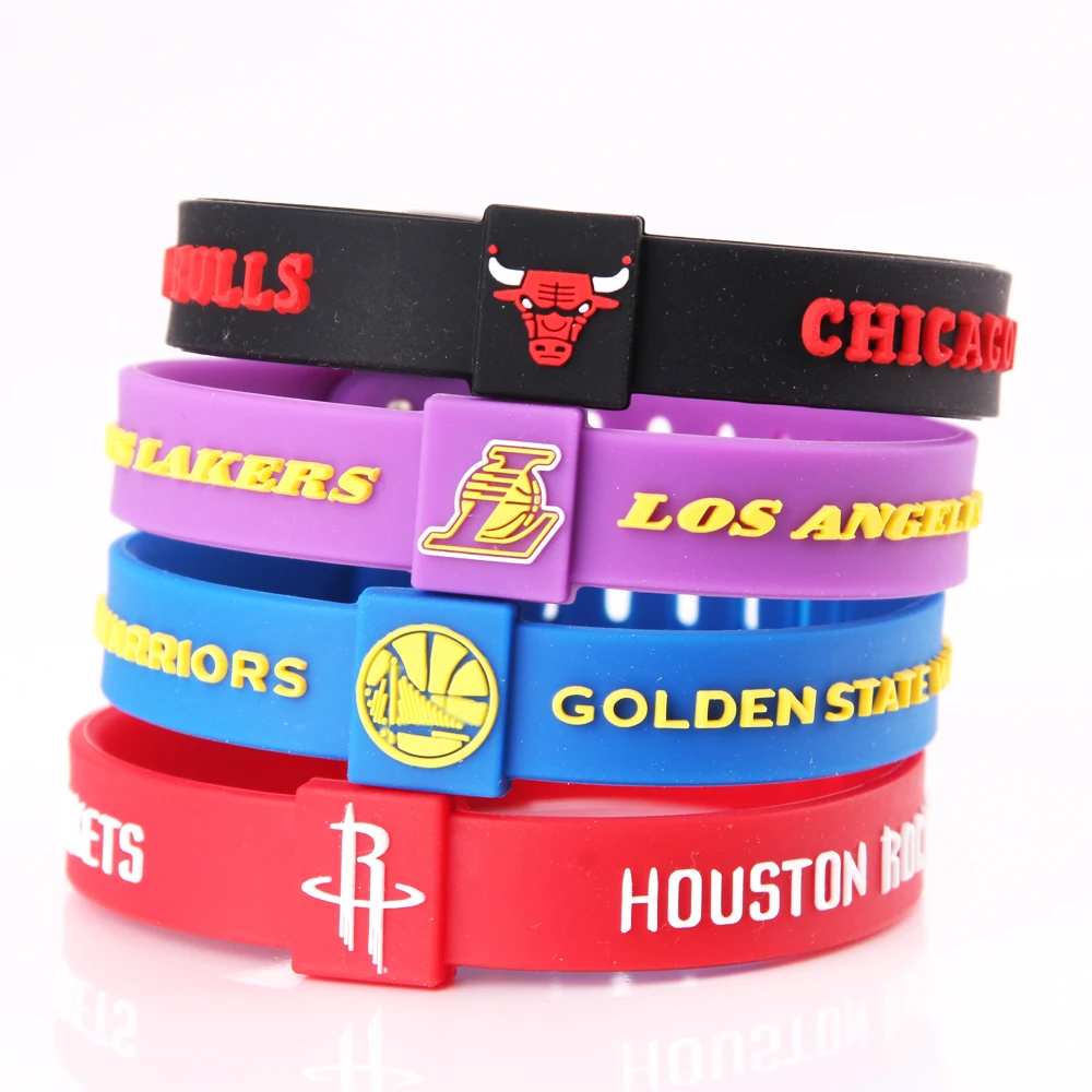 Silicone Basketball Team Bracelets Men Sport Energy Size Can Adjust