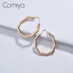 Comiya бренд серьги гвоздики для женщин золото цвет простой дизайн большая серьга букле D'Oreille Femme цинковый AliExpress