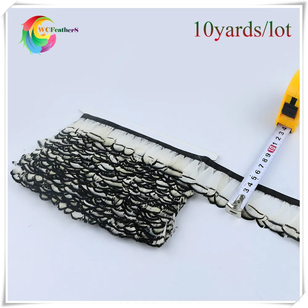 

NEW ARRIVALS 10yards real pheasant head feather trims chinese copper pheasant feather trimming for women DIY costumes adornment