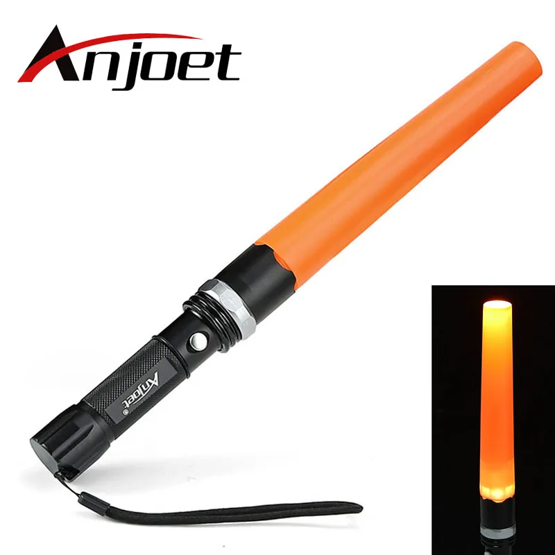 Anjoet Traffico Comando 2000Lm Xml T6 Q5 Led Baton Torcia Tattica Potente Zoomable Della Lampada Della Torcia Lanterna Ricaricabile 18650