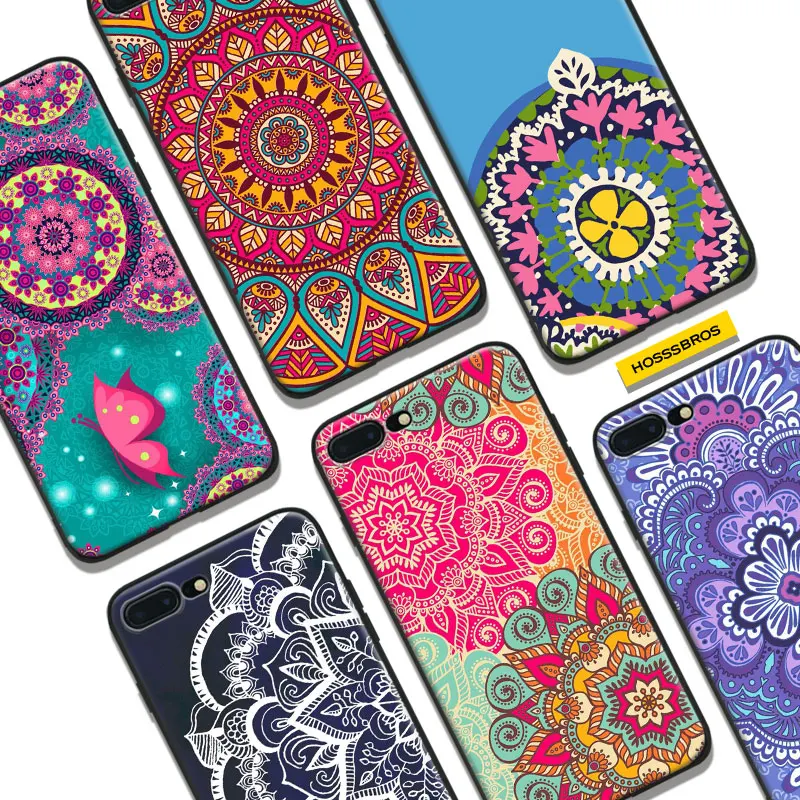 

Mandala Henna Floral Flower Soft Silicone Phone Case Cover Shell For Apple iPhone 5 5s Se 6 6s 7 8 Plus X XR XS MAX