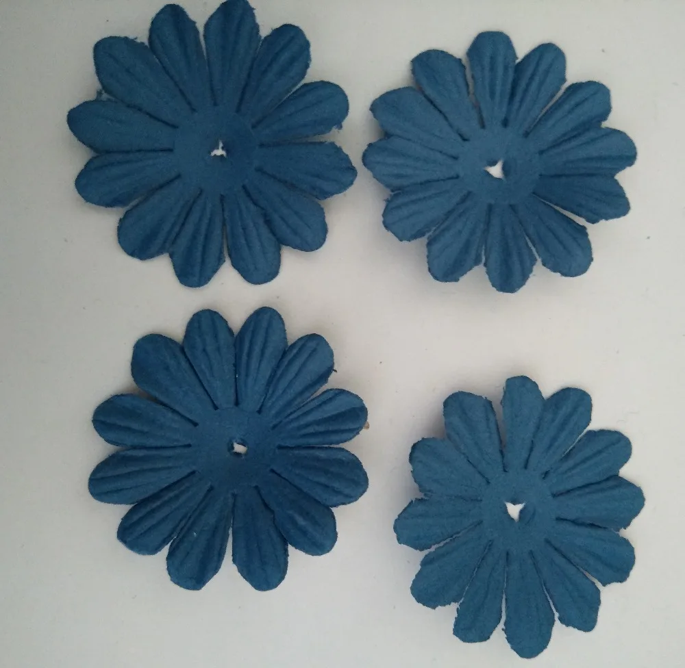 Buy 45mm paper flowers,scrapbook decoration,navy blue