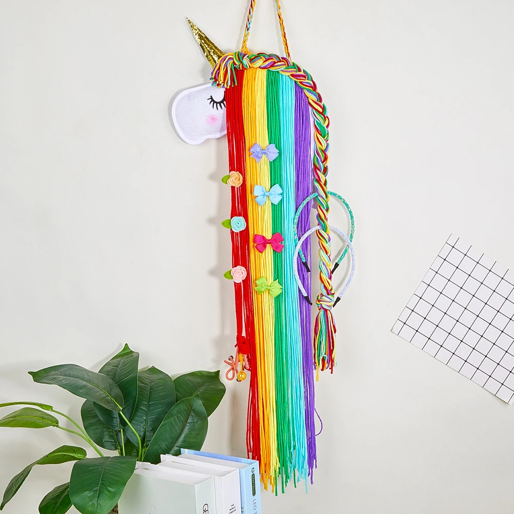 Unicorn Hair Bows Hairband Hanging Organizer Strip for Girls