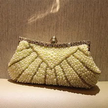 Damen Kristall Perle Clutch Mode Frauen Strass Abendtaschen Braut Hochzeit Partei Geldbörsen Kette Handtasche Bolsas Mujer