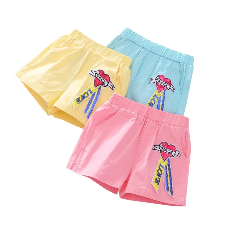 Шорты для девочек повседневные пляжные шорты детские спортивные шорты летние детские шорты с бантиком и лентами укороченные брюки однотонные шорты