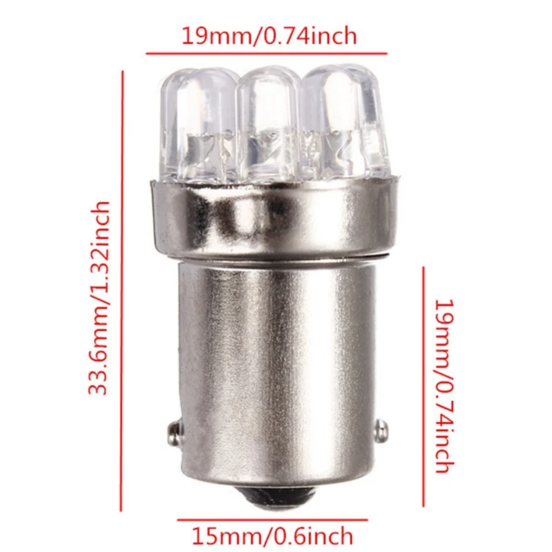 10 шт. янтарно-желтый DC12V BA15S 1156 9 светодиодный автомобильный светильник, задний тормоз, сигнал поворота, парковочные лампы, лампа, поддержка, Прямая поставка