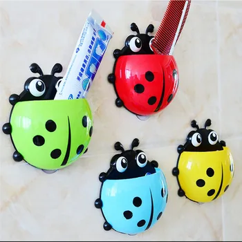

New Novelty Lovely Strong Sucker Vacuum Wall Suction Cups Ladybug Cartoon SuckerToothbrush Holder