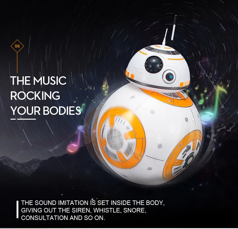 Быстрая Умный Робот Star Wars BB8 с экшн-фигурой звук подарок игрушки BB-8 мяч робот 2,4 г пульт дистанционного управления рождественские подарки