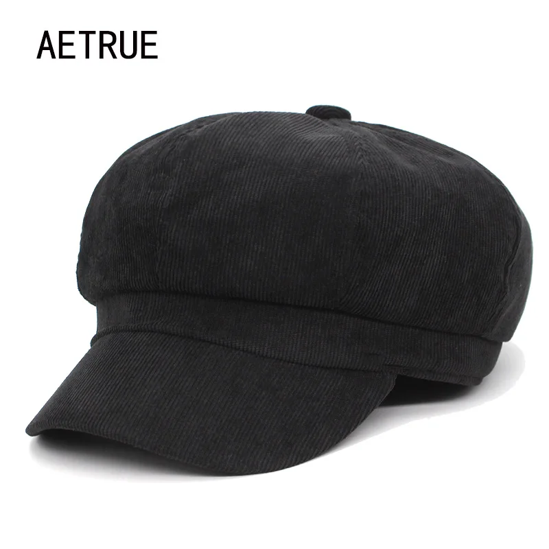 AETRUE, женские Восьмиугольные шляпы, женская кепка, восьмиугольные шляпы для женщин, пустые, модные, вельветовые, весенние, Boina, простые, плоские, Newsboy, кепка s