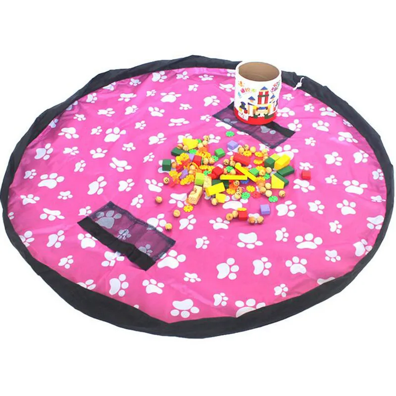 1.5m Large Size Nylon Portable Kids Toy Organizer Storage Bag And Play Mat Toys Organizer Bin