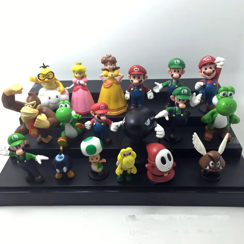 Hot Sale 18pcs/set Super Mario PVC Action Figures Model Toys Japanese Anime Vinyl Doll Pendant Mario Bros Birthday Decor Kid Toy Hot Sale 18pcs/set Super Mario PVC Action Figures Model Toys Japanese Anime Vinyl Doll Pendant Mario Bros Birthday Decor Kid Toy