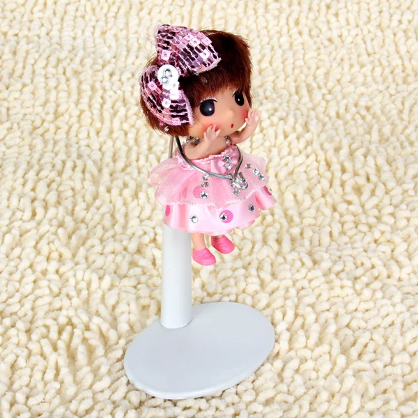 Adjustable design White Adjustable Doll Stand Display Holder15-21cm  metal doll stand with plastic base