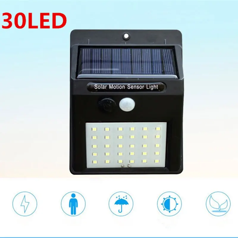 

1-10Pcs 30LEDs Solar Light PIR Motion Sensor Solar Garden Light Waterproof Outdoor Energy Saving Street Yard Path Home Lamp