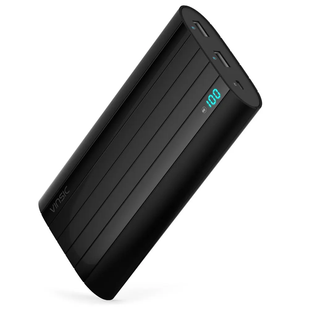 Vinsic IRON P6 20000mAh Smart Identification Dual USB Port Power Bank Universal LED Display 2.4A Fast Charging