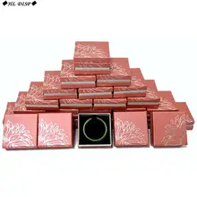 Винтажный портативный красный бумажный Черный Бархатный браслет показ хранилища ювелирных украшений и Упаковка подарочные коробки 24 шт 9*9*3,5 см