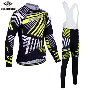 

SIILENYOND Cycling Clothing winter thermal fleece men's Cycling jersey MTB bike suits maillot Ropa Ciclismo tenue cycliste homme