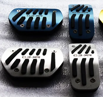 

2015 New Car auto avert perforation modify accelerator pedal non slip aluminum+silicone brake pedal for Citroen C3-XR AT pedal