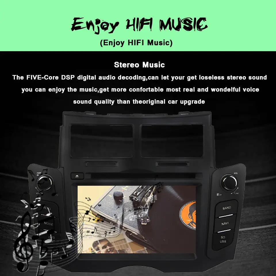 Top RAM 4G 64G Android 9.0 octa core car dvd player stereo gps Sat NAVI 4G radio tape recorder for Toyota yaris 2005-2011 head units 4