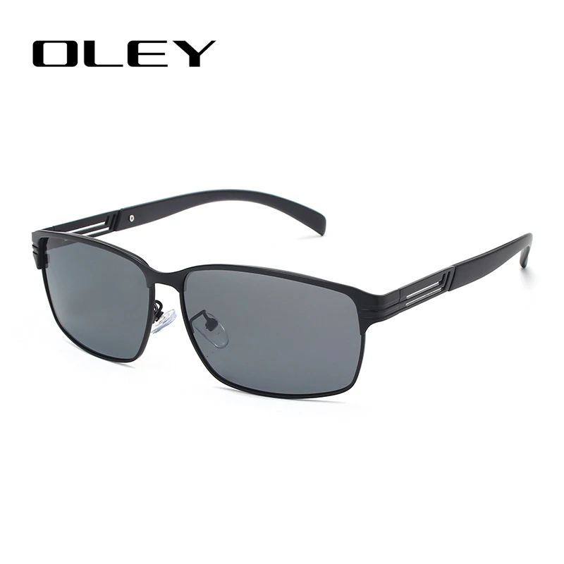 OLEY, модные квадратные мужские поляризованные солнцезащитные очки, светильник, сплав, оправа, линзы, классика, Ретро стиль, женские очки, для вождения, UV400, Y7124 - Цвет линз: Y7124 C1BOX