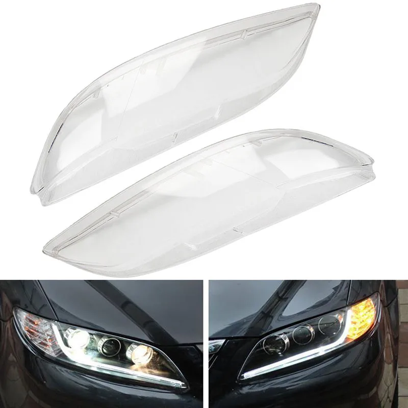 Mayitr 1 Pair Car Headlight Plastic Clear Lens Cover Front Left & Right