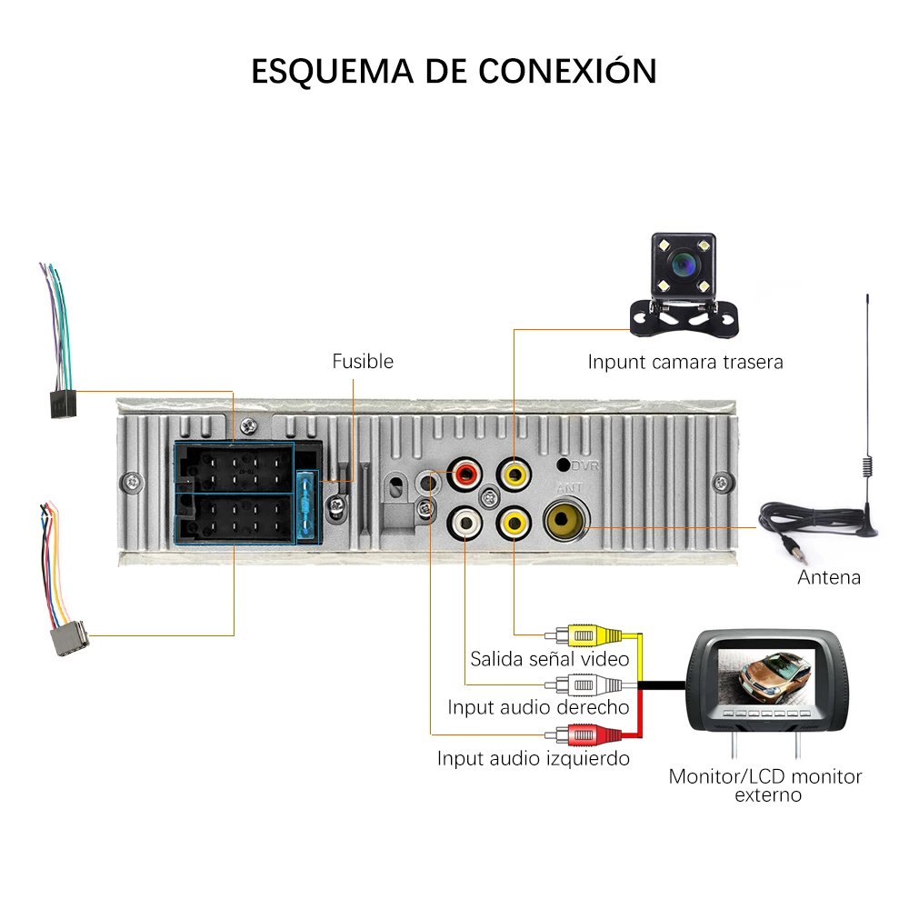 Podofo VEUR 1 din coche Radio 4 \