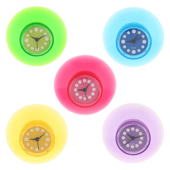 

Mini Size Portable Waterproof Silicone Bathroom Kitchen Shower Suction Wall Clock Battery Operated Clock