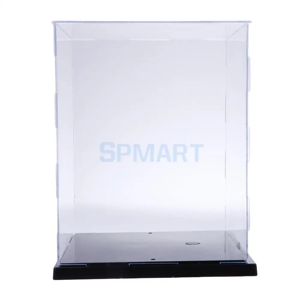 Transparent Acrylic Model Display Case Box Dustproof Box with LED Lights for Action Figure Toys Clear