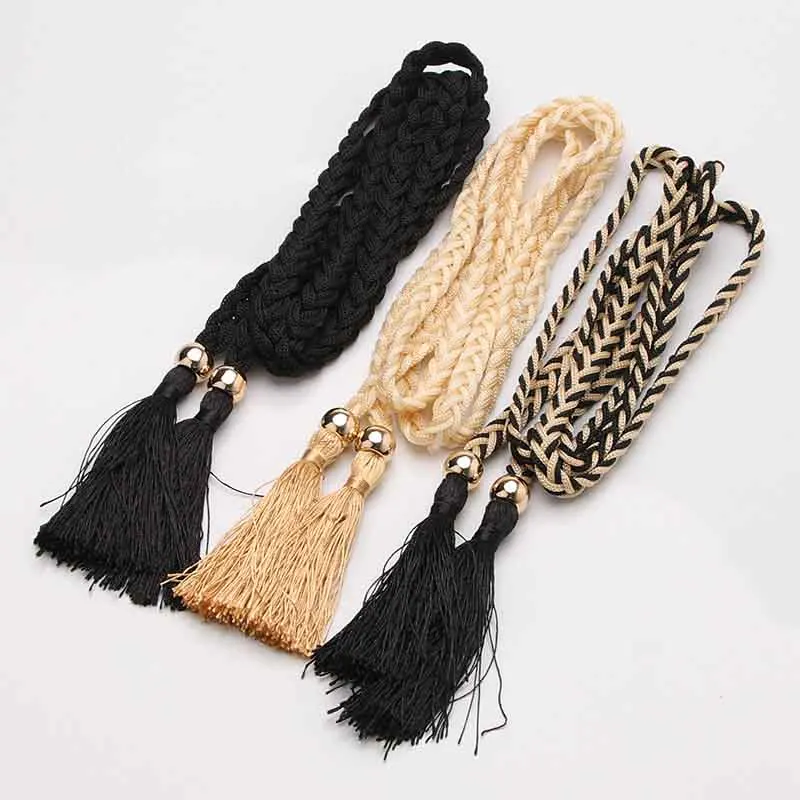 

Fashion wild lady fringed thin belt narrow paragraph women's belt with skirt decorative waist chain female