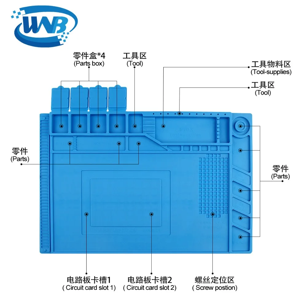WNB Теплоизоляционный рабочий коврик термостойкая паяльная станция BGA ремонт изоляционных подушечек изоляторная площадка обслуживание платформы