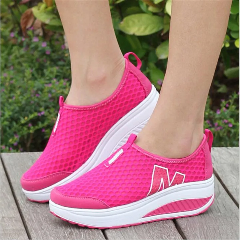 

Women Casual Shoes Mesh Summer Breathable Elevator Shoes Height Increasing Zapatos Mujer Light Female Leisure Outdoor Shoes