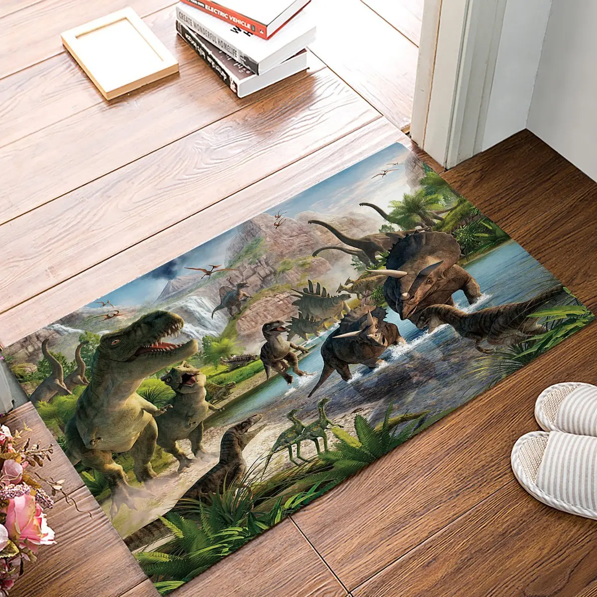 

3D Ancient Dinosaur World Door Mats Indoor Kitchen Floor Bathroom Entrance Rug Mat Carpets Home Decor Bath Doormats