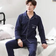 Высокое качество осень зима Длинные для мужчин хлопковые пижамы Multi стиль мягкий принт пижамы для девочек повседневное