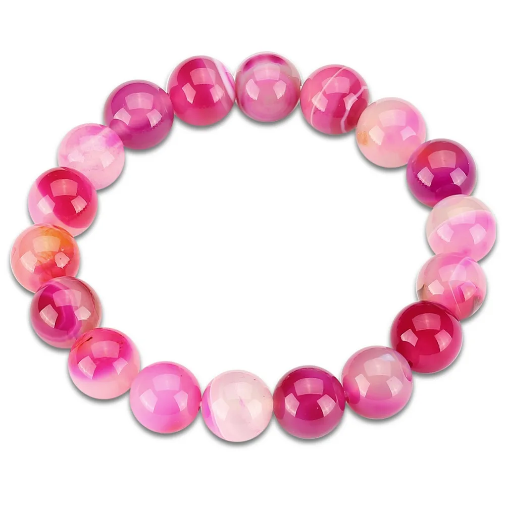 

6pcs Wholesale and retail Natural stone bracelet Red pink beads Men Bangles Women 8-10MM Stone Bracelet Kristal Red Yoga Jasper