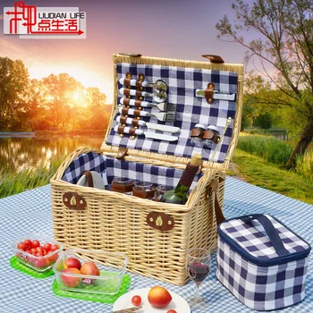 

Outdoor Picnic Basket Heat Preservation Willow Braided Basket Rattan Braided Basket Take-up Basket Picnic Basket With Cover Shou