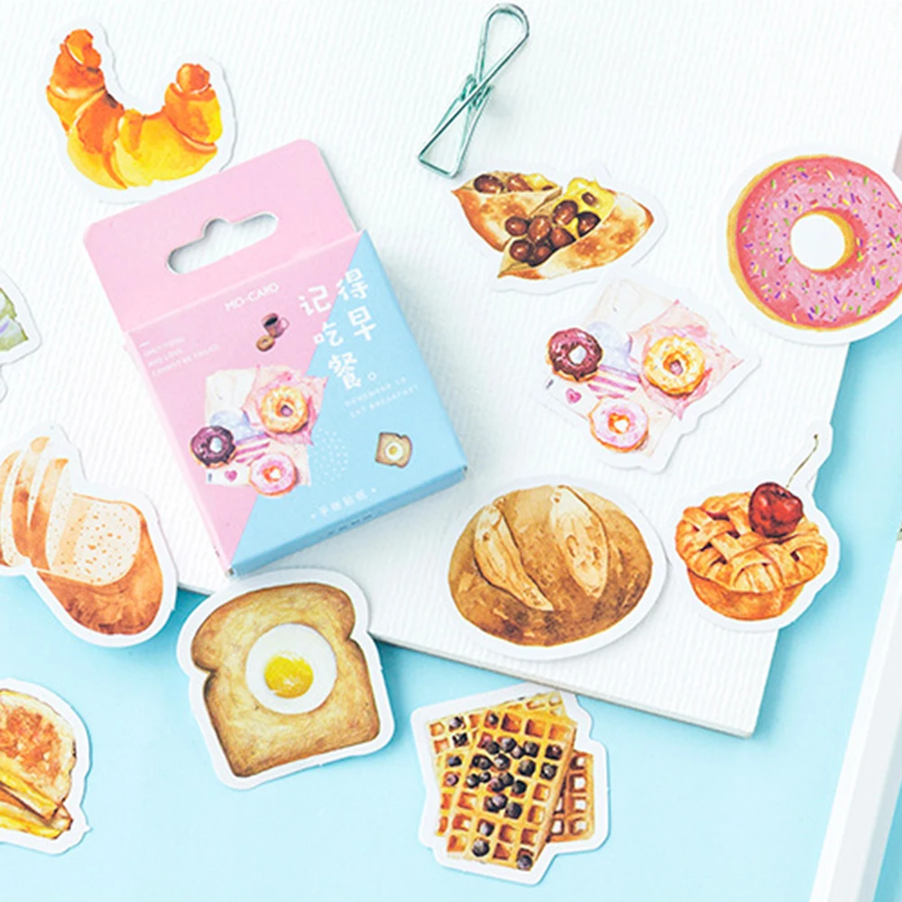 Kawaii/Набор декоративных наклеек для завтрака с надписью «Remember to eat», клеящиеся наклейки для еды, хлеба, сделай сам, украшение для альбома, дневник, наклейки для школьников