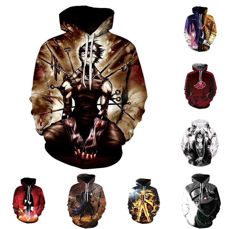 

Japanese anime Comic NARUTO Hoodies Zipper Clothing hooded sweatshirt Unisex Adult Clothing hoodie Coat Jacket plus size hoodie