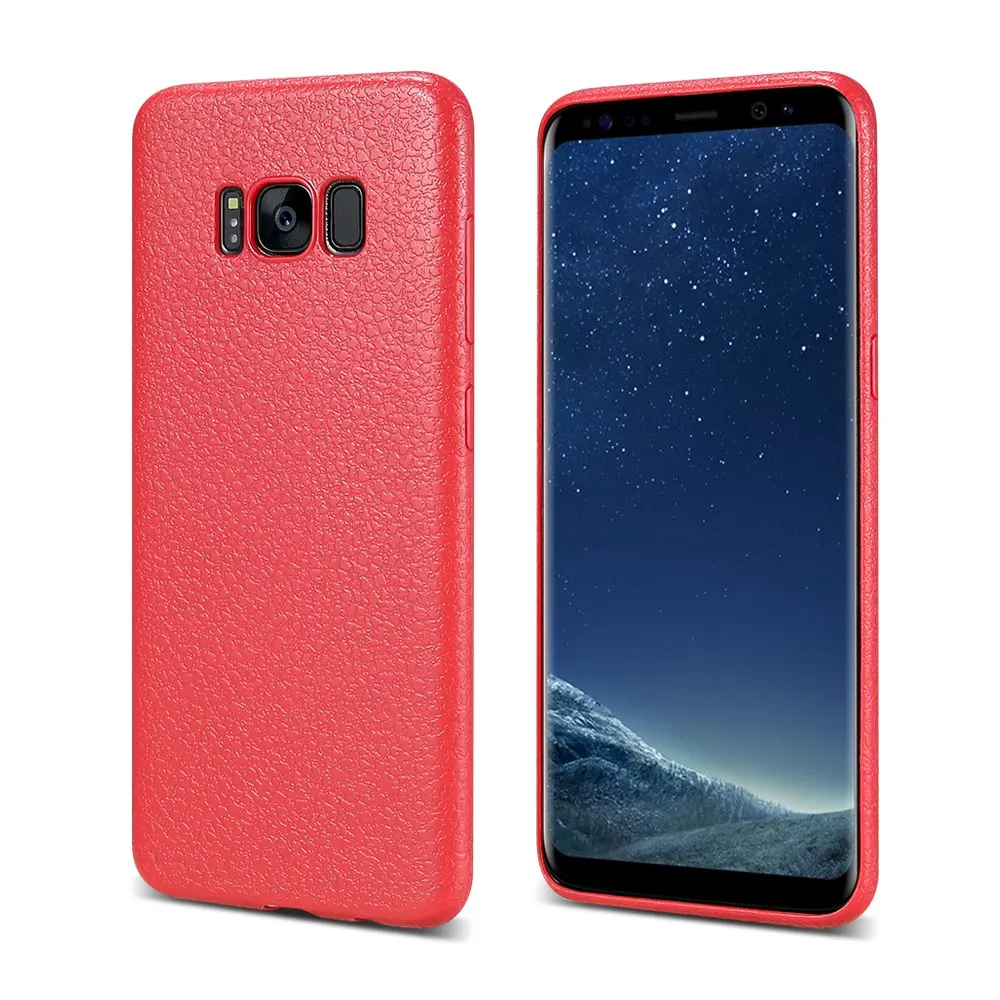 Ультратонкий кожаный чехол FLOVEME для samsung S8 S9 Plus Note 9, деловой чехол для samsung Galaxy S8 S9 Plus, задняя крышка samsung s8 чехол чехол на самсунг s8 чехол - Цвет: red