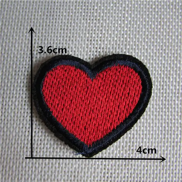 fashion heart Patches For Clothing Iron On Embroidered Appliques DIY