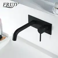 Frud Single Handle Basin Faucet Black Matte Sink Tap Bathroom Concealed Hot And Cold Wall Mounted Shower Mixer Valve Taps Y10168