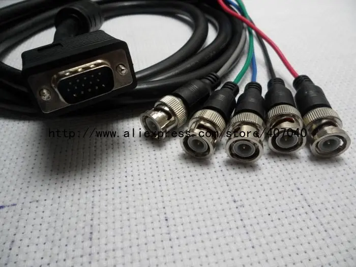 Black 1.5m VGA to RGB Cable