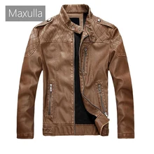Maxulla/осенне-зимняя мужская куртка из искусственной кожи, повседневные облегающие мотоциклетные кожаные куртки, мужское толстое пальто из искусственной кожи, одежда