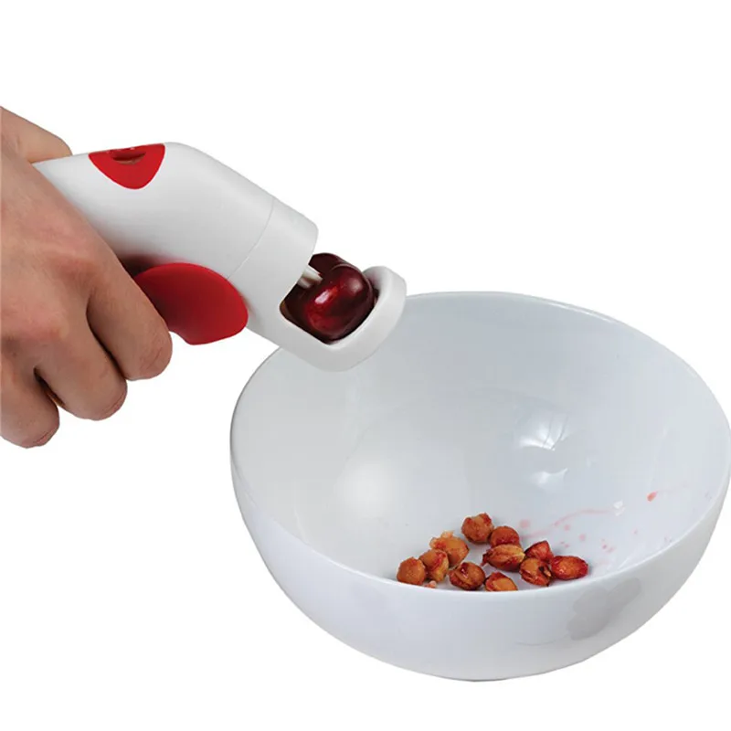 

Plastic Handheld Cherry Olive Pitter Corer Cherry Pitters Olives Nuclear Device Seed Removal Squeeze Grip Fruit Vegetable Tool
