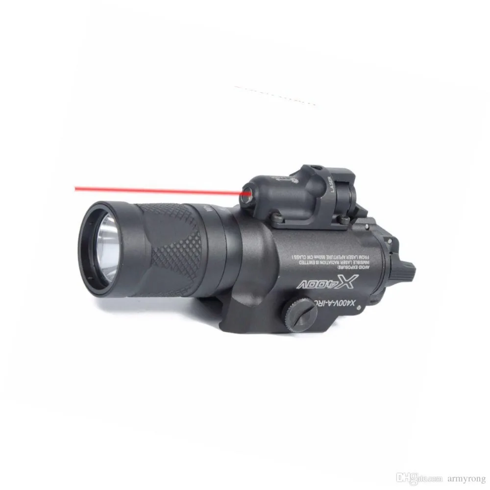 X400V ИК ночного видения оружие фонарик Лазерная тактический пистолет светодиодный фонарик Красный лазер Ультра высокая Выходная Факел