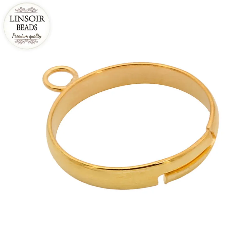 

20Pcs/lot Gold Color Round Adjustable Ring Chain Base Blank Finger Tray Open Split Ring Setting for DIY Jewelry Making K0642