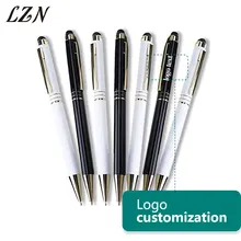 LZN 100 шт. много специальный круглый наконечник точки емкостный Сенсорный экран металлический стилус ручка для телефона Tablet лазерной печати логотип/текст