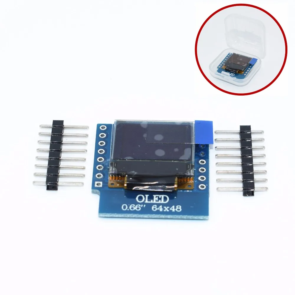 OLED экран для WeMos D1 Mini IIC I2C IOT 0 66 дюйма совместимый модуль 64X48 3 В Mini|Светодиодные