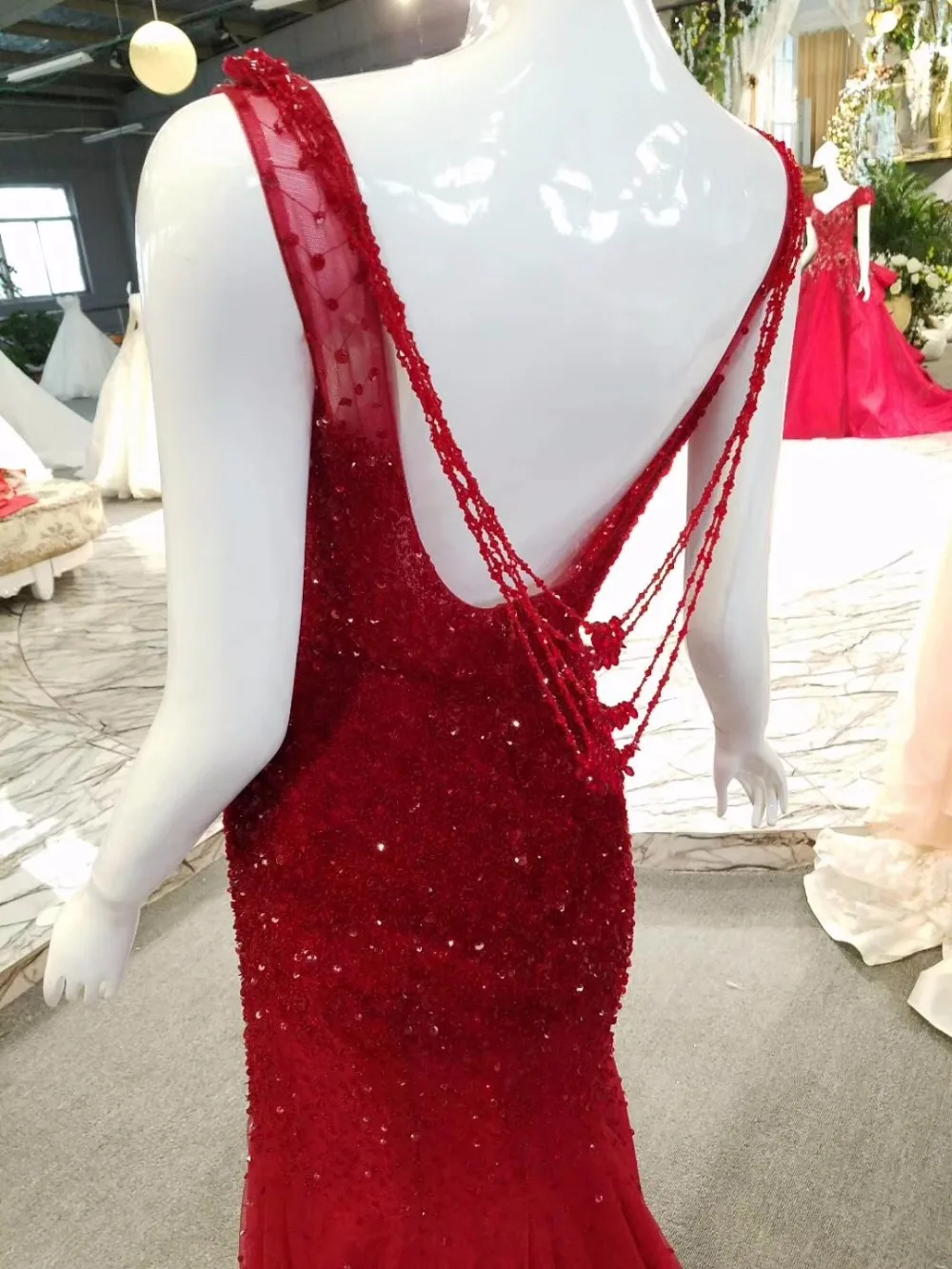backless formal dress burgundy evening dress