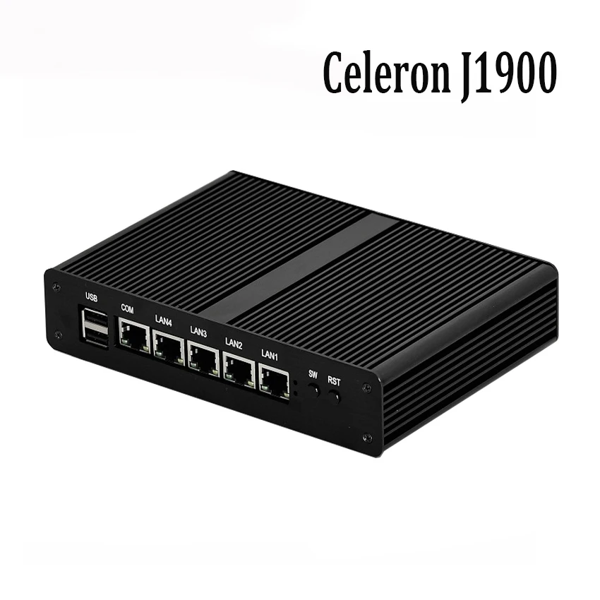 2017 Computers Celeron J1900 Barebone 4* LAN 1*COM 1*VGA Android computer windows8.1 12V Fanless mini host
