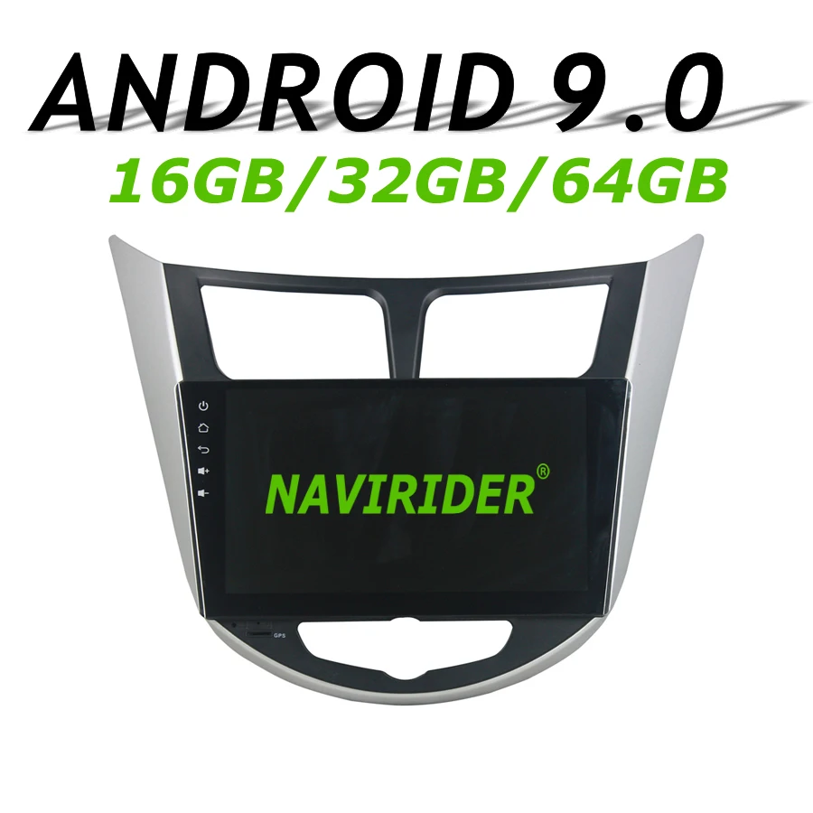 

High configuration Octa Core Android 9.0 Car GPS For HYUNDAI Verna Accent Solaris 11-12 Car Radio bluetooth 64GB large memory